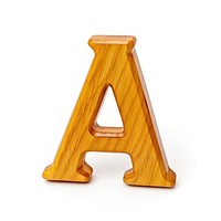 Letter A wood font white background.