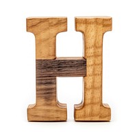 Letter H wood alphabet font.