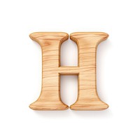 Letter H wood font white background.