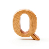 Letter Q wood font text.