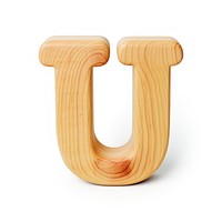 Letter U wood font text.