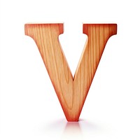 Letter V wood font white background.