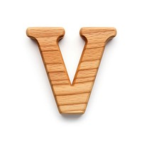 Letter V wood alphabet font.