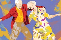 Senior couple dancing adult art togetherness.