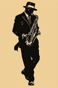 Jazz musician of different playing musical instrument and singing saxophone adult saxophonist.