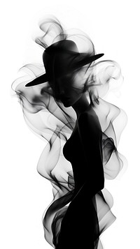 Hat liked smoke abstract black white.
