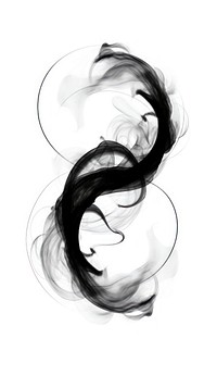 Abstract circle smoke drawing sketch black.