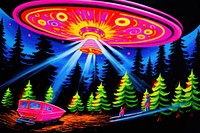 UFO light pattern vehicle.