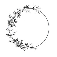 Rose and leaves frame pattern circle plant.