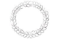 Stroke outline lotus leaves frame circle white background accessories.