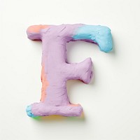 Letter F font purple text art.