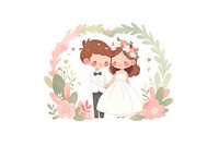 Wedding couple wedding cartoon flower.