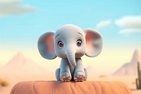 Cute baby elephant background cartoon wildlife mammal.