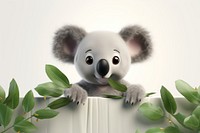 Cute baby koala bear background wildlife cartoon animal.