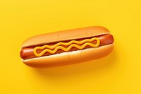 Hot dog yellow food yellow background.