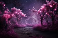 Magical night landscape outdoors.