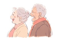Senior couple drawing sketch adult.