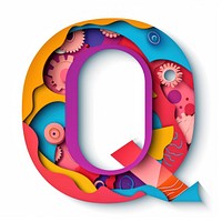 Letter Q shape font text.