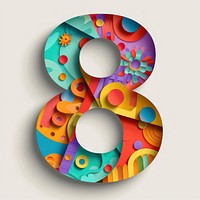 Number 8 shape font art.