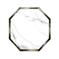 Gemstone with golden hexagon frame white background accessories blackboard.