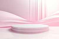 White product display podium pink cosmetics appliance.