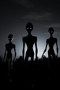 Photo of aliens silhouette black adult.