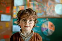 Math glasses portrait photo.