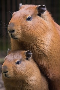 Photo of cute animal capybara wildlife mammal.