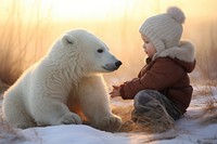 Cute baby polar wildlife animal mammal.