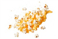 Popcorn snack food white background.