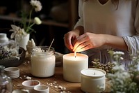 Photo of making organic candle celebration freshness igniting.