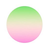 Gradient circle shape sphere green pink.