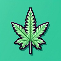 Cannabis leaf pixel shape plant medicine.