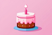 Cake and balloon pixel dessert cupcake icing.