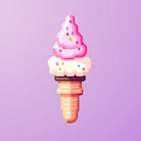 Ice cream pixel dessert food sprinkles.