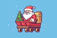 Santa on sleigh pixel cartoon night representation.