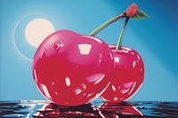 Airbrush art of a cherry fruit plant food.
