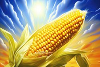 Airbrush art of a corn plant food agriculture.