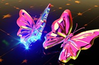 3d model butterfly graphics purple illuminated.