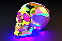 3d model skull graphics purple light.