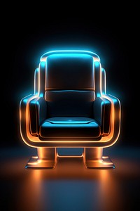 3d render of glowing chair furniture armchair light.