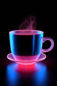 3d render of glowing mug coffee drink cup.