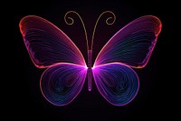 Neon butterfly wireframe pattern purple light.