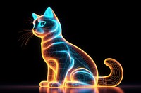 Neon cat wireframe light animal mammal.