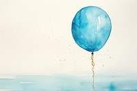 Watercolor balloon watery celebration anniversary turquoise.