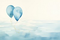 Watercolor balloon watery tranquility anniversary celebration.