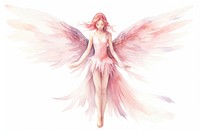 Fairy angel adult white background representation.