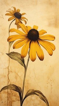 Black-Eyed Susan flower sunflower painting.