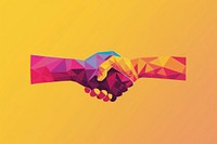 Geometric handshake togetherness creativity agreement.