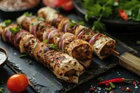 Wrap kebab food meat arrosticini.